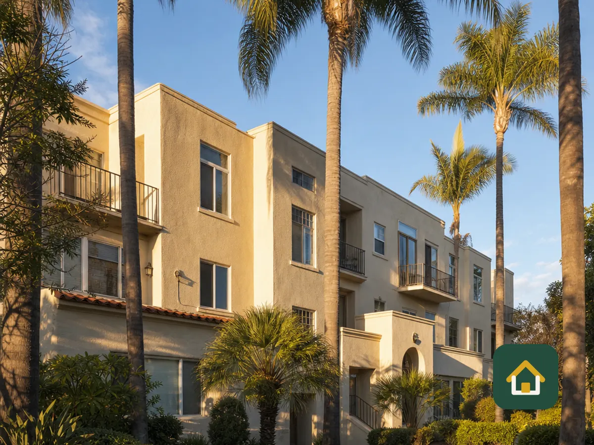Apartment building on a sunny California street